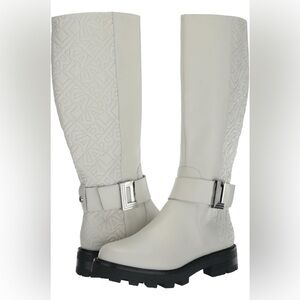 Karl Lagerfeld White Quilted Knee-High Boots ALMOST NEW